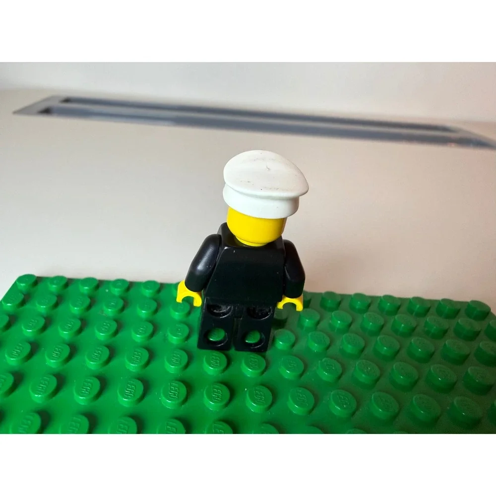 LEGO Minifigure Police Officer Lot 2pc Black White Vintage City Cop Figures